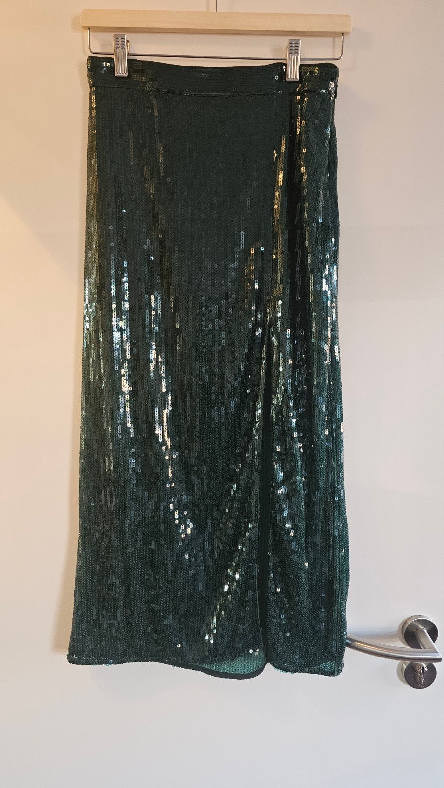 H&M Groene pailletten maxi rok mt38, Kleding | Dames, Maat 38/40 (M), Ophalen of Verzenden, Onbekend, Zo goed als nieuw