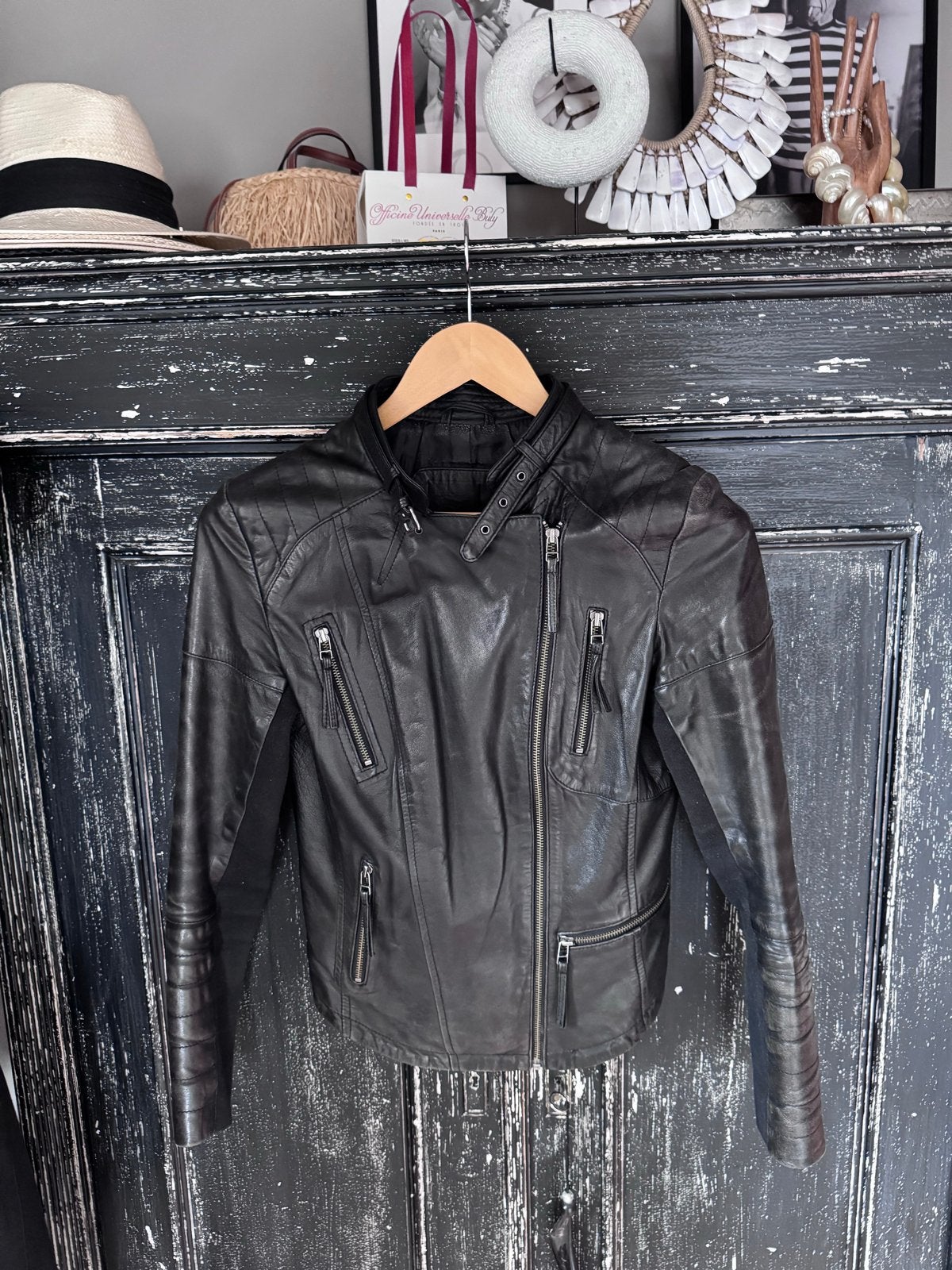 Cigno Nero Zwart Leren Dames Jasje - Maat 38, Kleding | Dames, Ophalen of Verzenden, Gedragen, Maat 38/40 (M), Zwart