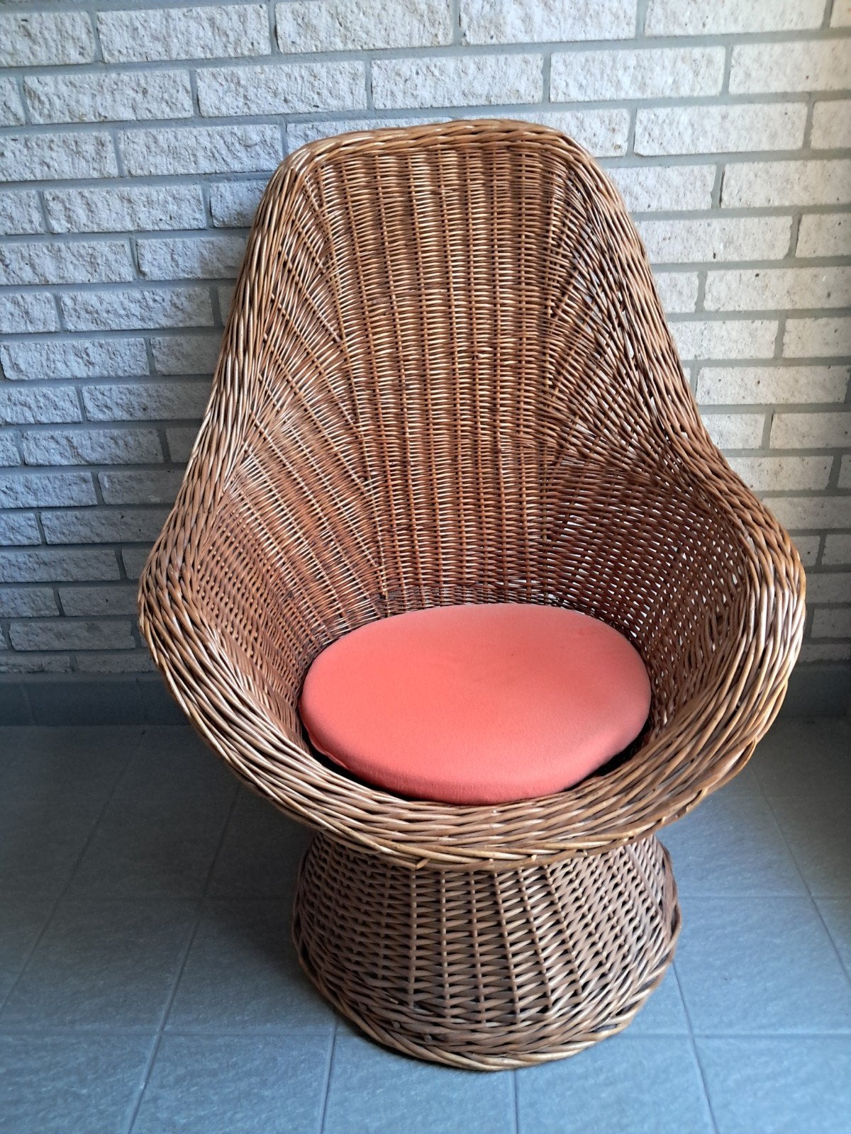 Vintage rotan fauteuil uit de jaren '70., Antiek en Kunst, Ophalen