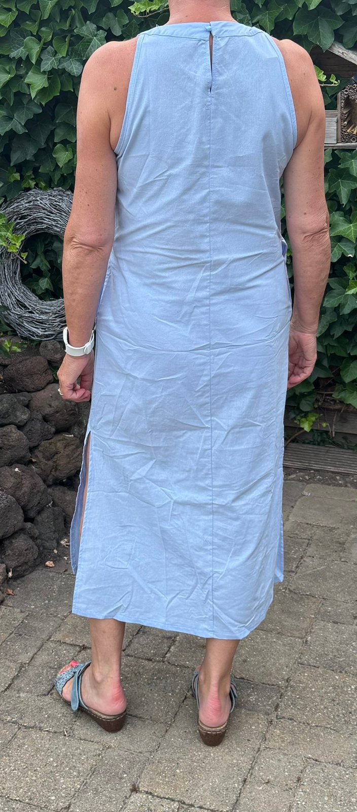 Luchtig zomer halter jurkje (licht blauw) maat L, Kleding | Dames, Jurken, Blauw, Maat 42/44 (L), Ophalen of Verzenden, Zo goed als nieuw