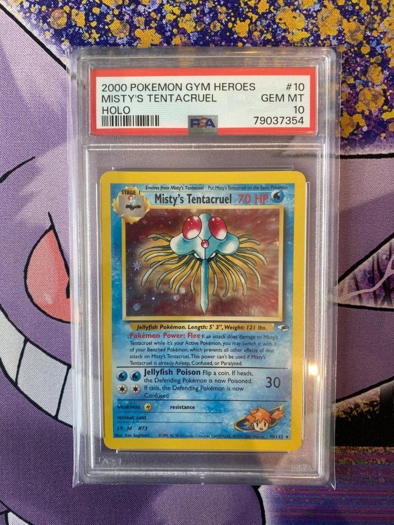 Misty's Tentacruel - Gym Heroes - PSA 10, Ophalen of Verzenden, Nieuw, Losse kaart, Foil