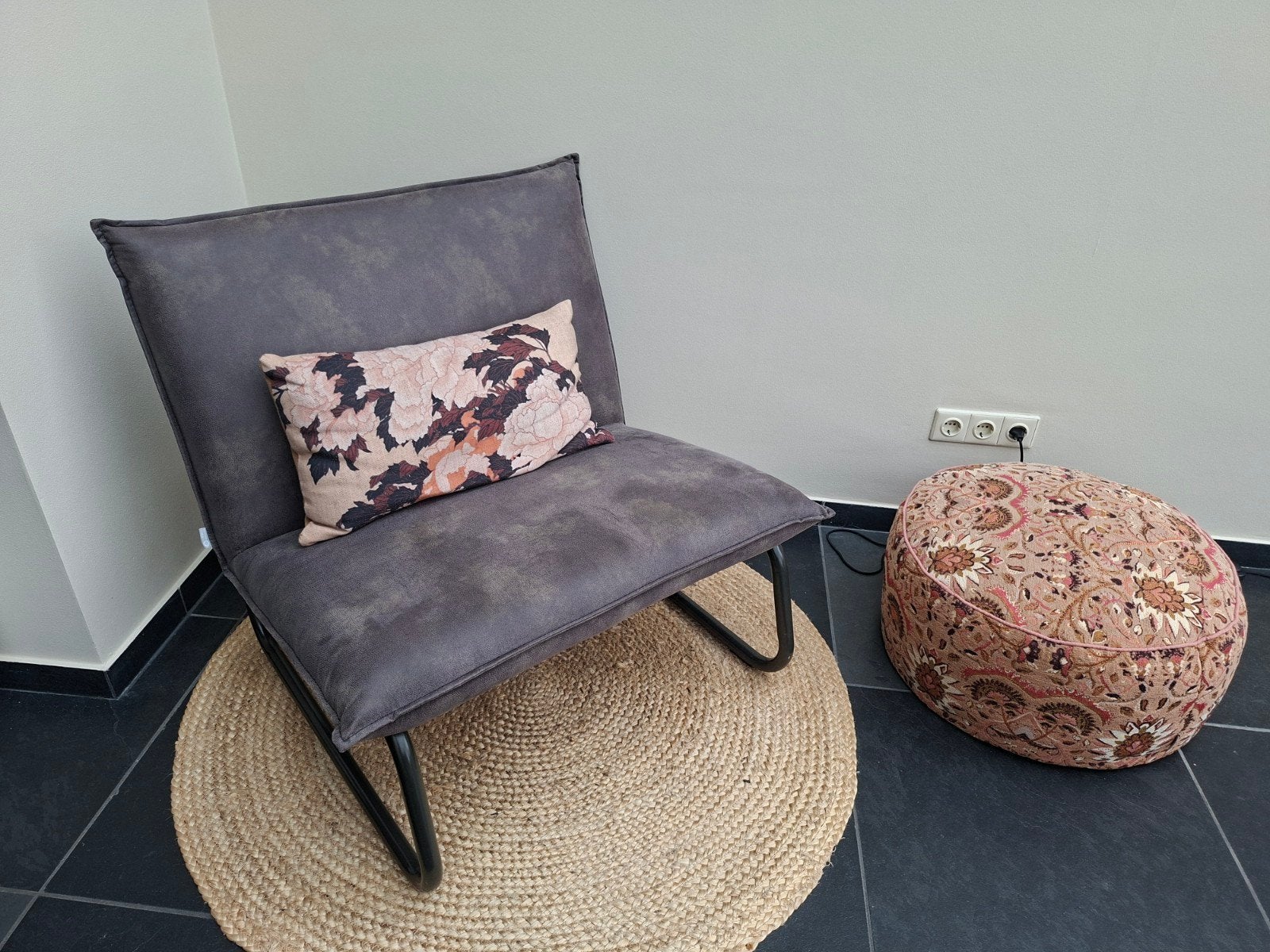 Lounge Fauteuil Yarra - Recycled leather grey, Huis en Inrichting, Stoelen, Ophalen, Zo goed als nieuw, Grijs, Eén