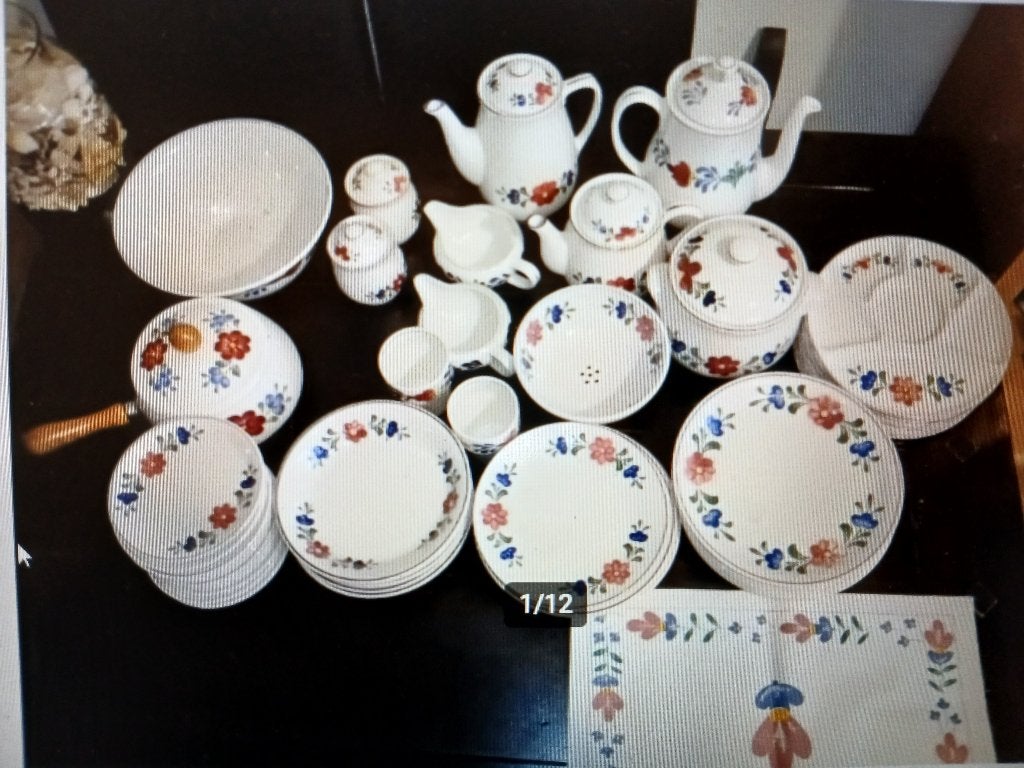 Boerenbont Bouquet servies, Gebruikt, Ophalen of Verzenden, Aardewerk, Boerenbont