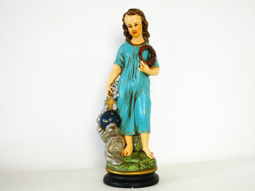 Kindje Jezus Christus Doornenkroon Rijksappel Passie beeld, Antiek en Kunst, Ophalen of Verzenden