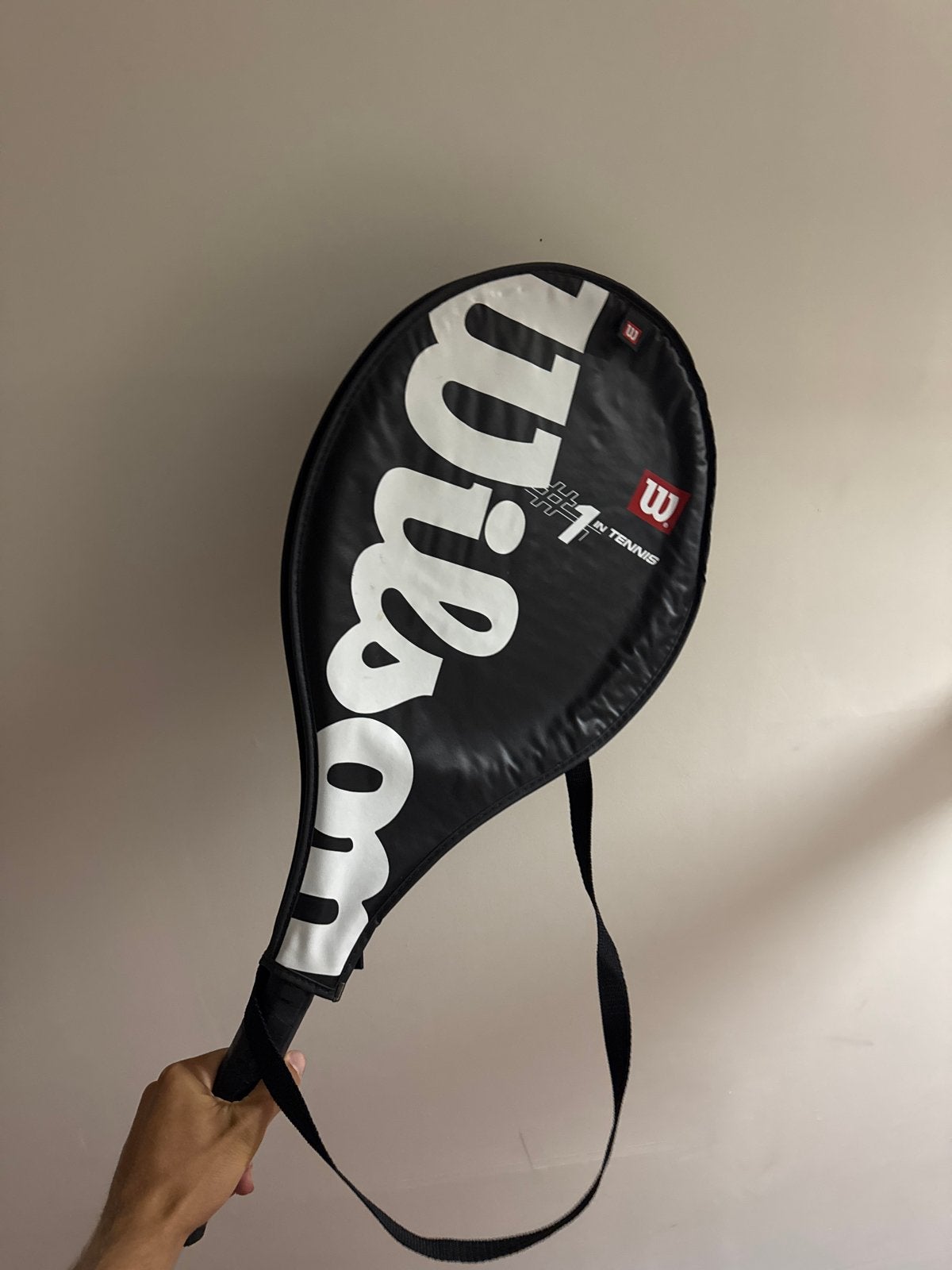 Wilson Titanium Tennisracket met hoes, Ophalen of Verzenden, Gebruikt, Racket, Wilson