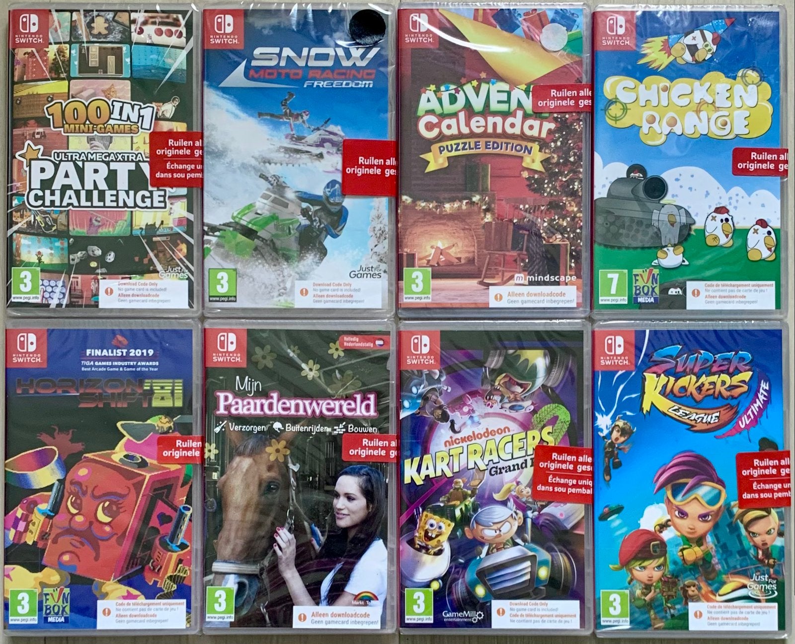 8 Switch games [Code In A Box] Nieuw, sealed in plastic, Overige genres, 1 speler, Nieuw, Ophalen of Verzenden