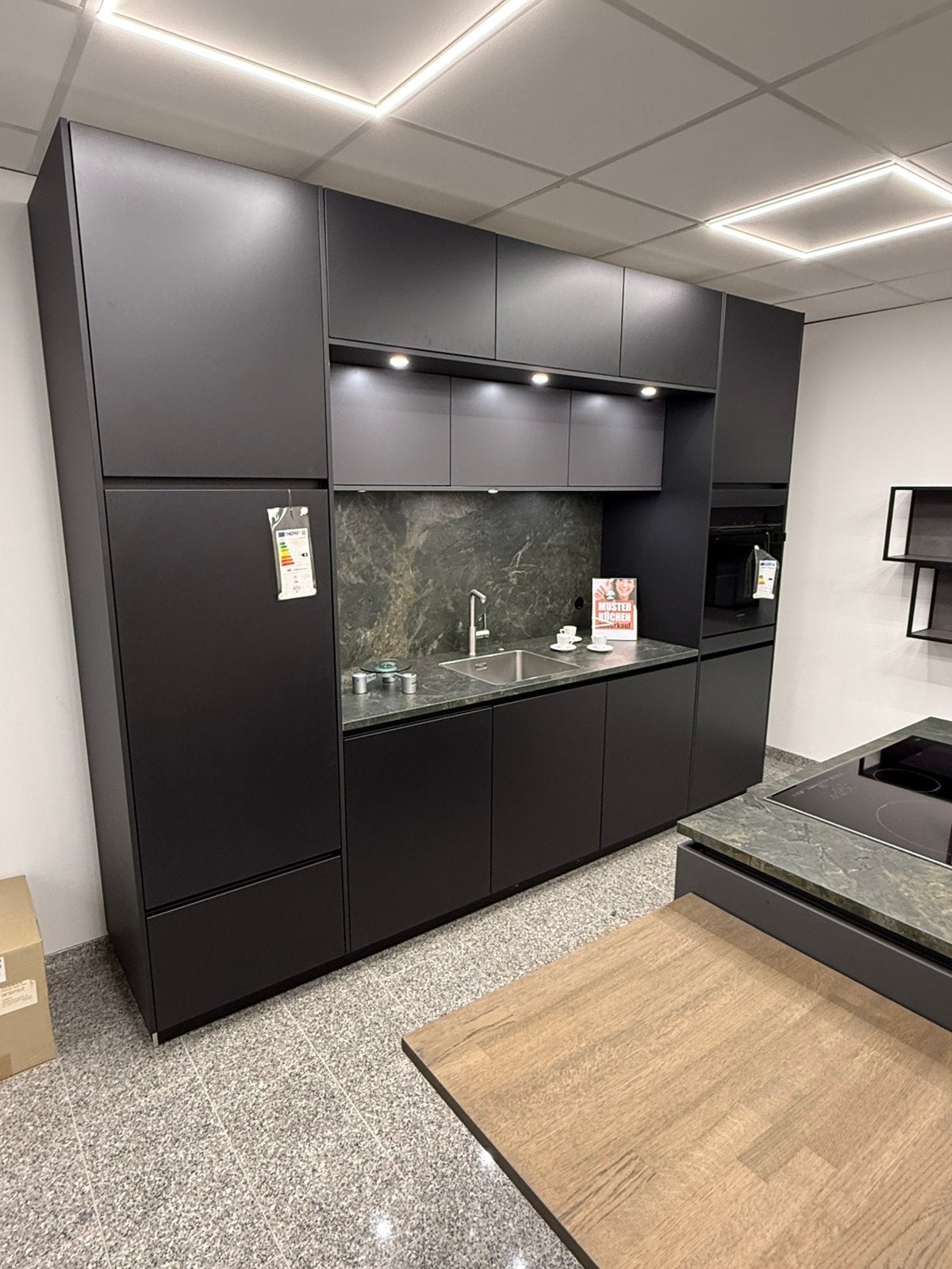 Showroom Keuken Häcker Porto GL, Verzenden, Zwart, Overige typen, Met kookeiland