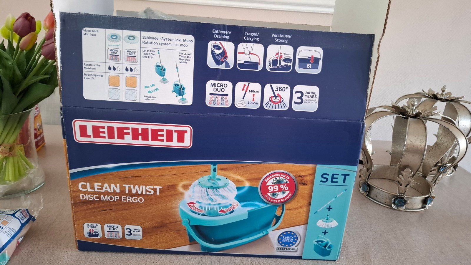 Leifheit Clean Twist disc mop ergo nieuw, Ophalen, Nieuw