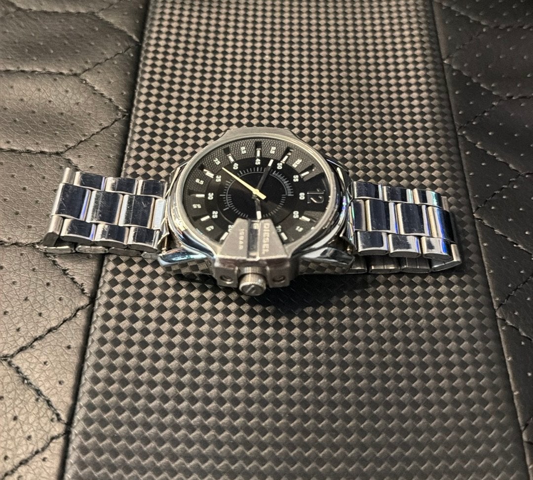 Diesel horloge, Sieraden, Tassen en Uiterlijk, Overige merken, Staal, Gebruikt, Staal