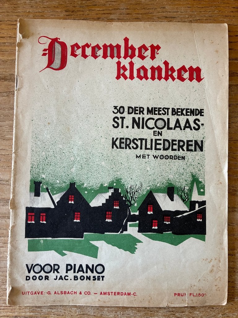 Vintage muziekboekje Decemberklanken voor piano, Ophalen of Verzenden, Gebruikt