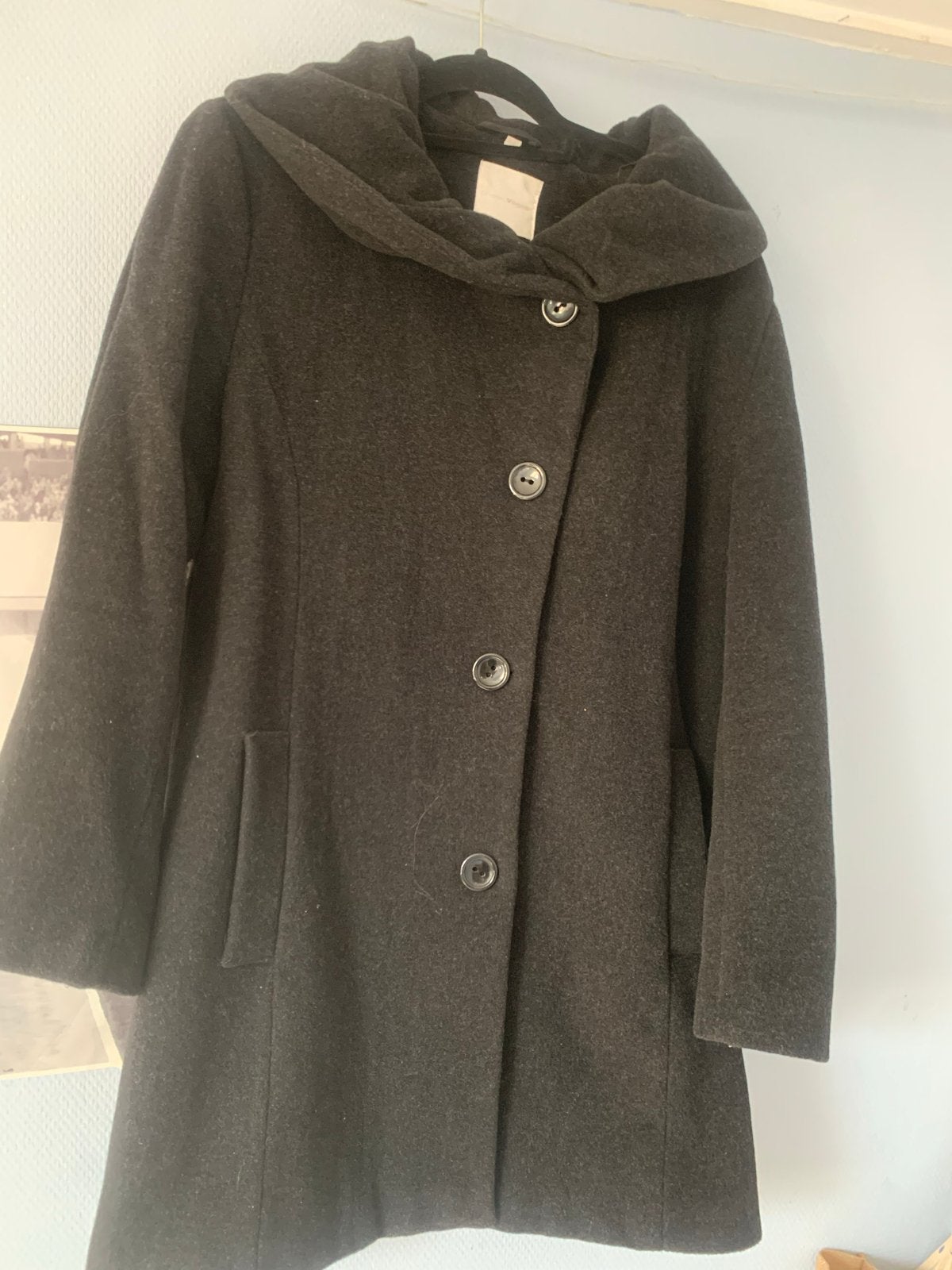 Charles Vögele wollen damesjas met kasjmier - Maat 46, Ophalen of Verzenden, Zo goed als nieuw, Maat 46/48 (XL) of groter, Zwart