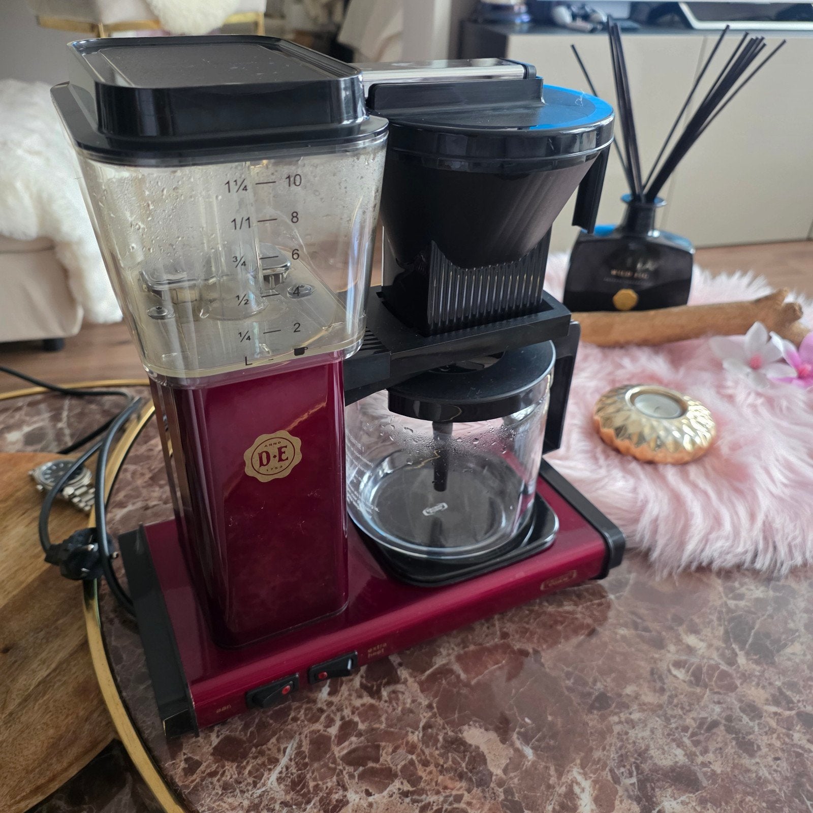 Moccamaster KBG 741 koffiezetapparaat - Rood, Ophalen, Gebruikt, 10 kopjes of meer, Koffiemachine