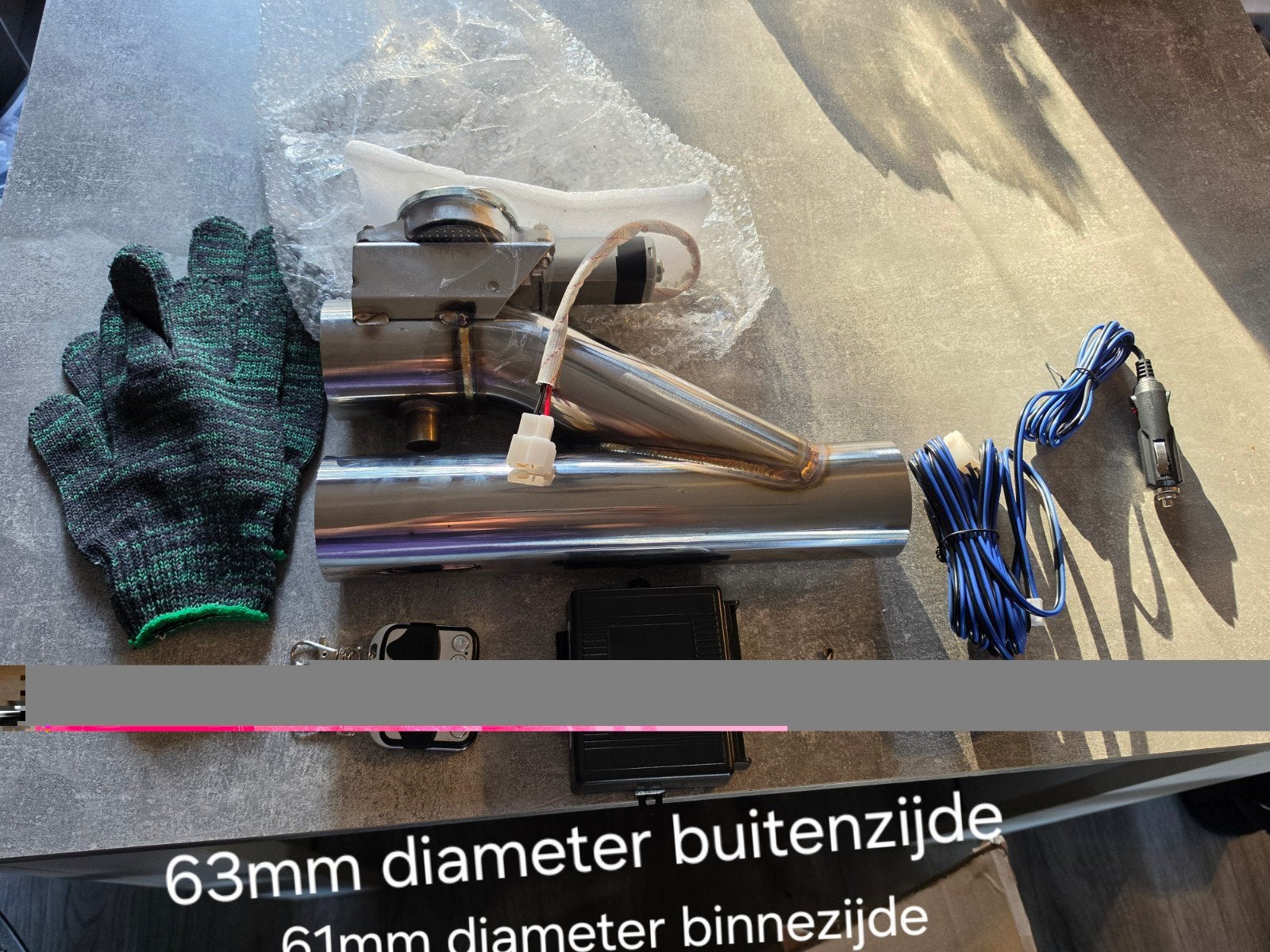 Uitlaatklep met afstandsbediening 63mm, Ophalen of Verzenden, Nieuw, Universele onderdelen