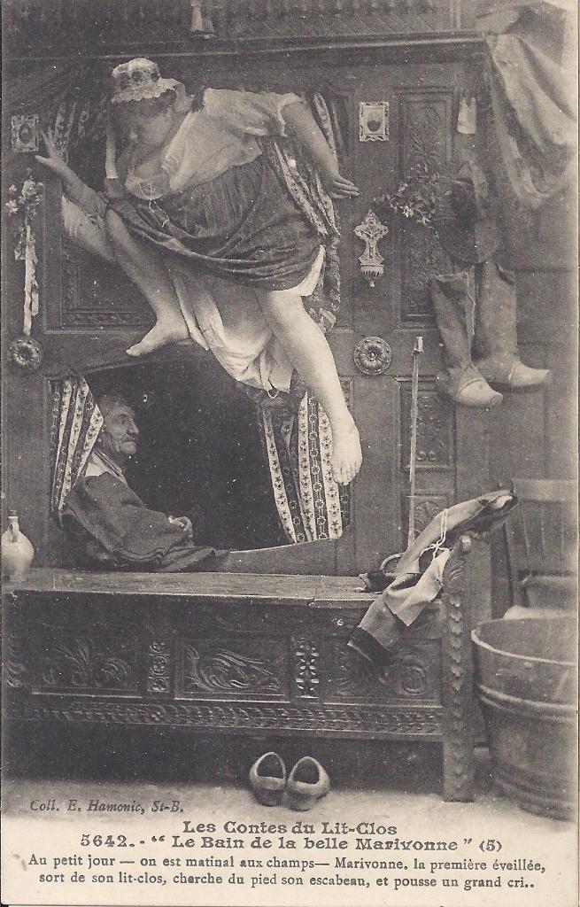 Z386 oude ansichtkaart het bad van de mooie marivonne, Ophalen of Verzenden, 1940 tot 1960, Gelopen