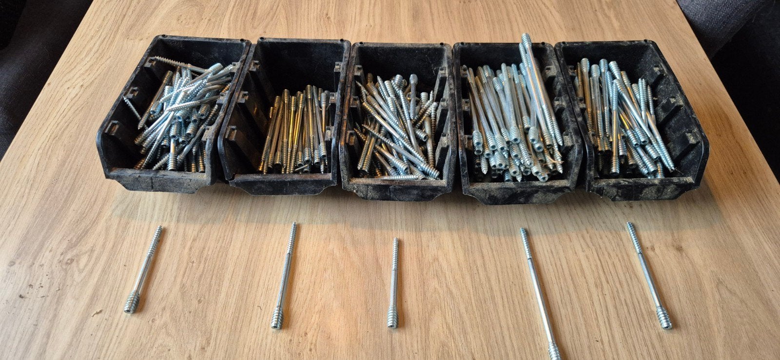 Partij lange schroeven voor diverse toepassingen, 100 tot 250 mm, Gebruikt, Schroeven, Ophalen of Verzenden