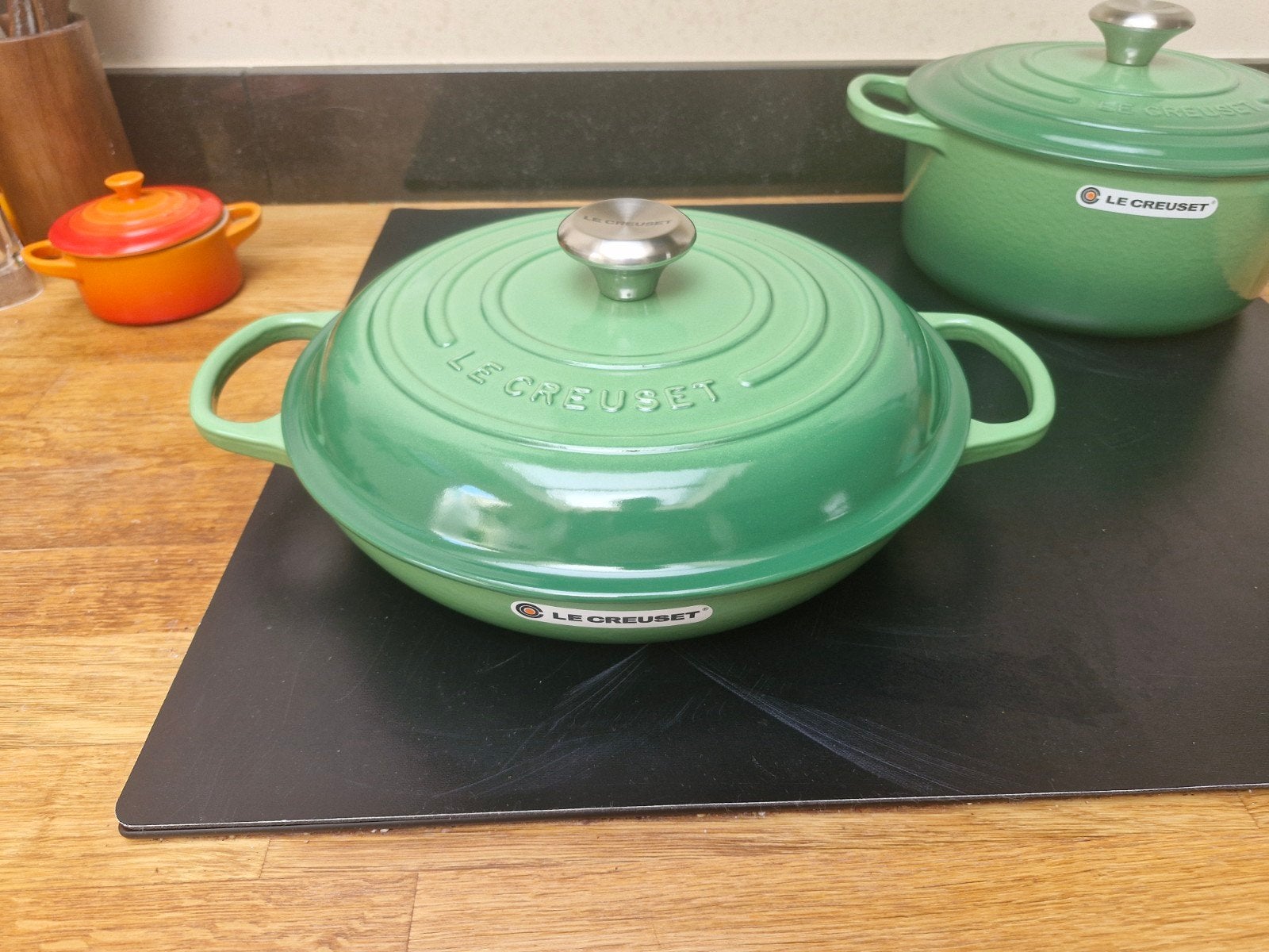 Le Creuset Campagnard 28cm 'Bamboo', Huis en Inrichting, Keuken | Potten en Pannen, Ophalen of Verzenden, Nieuw