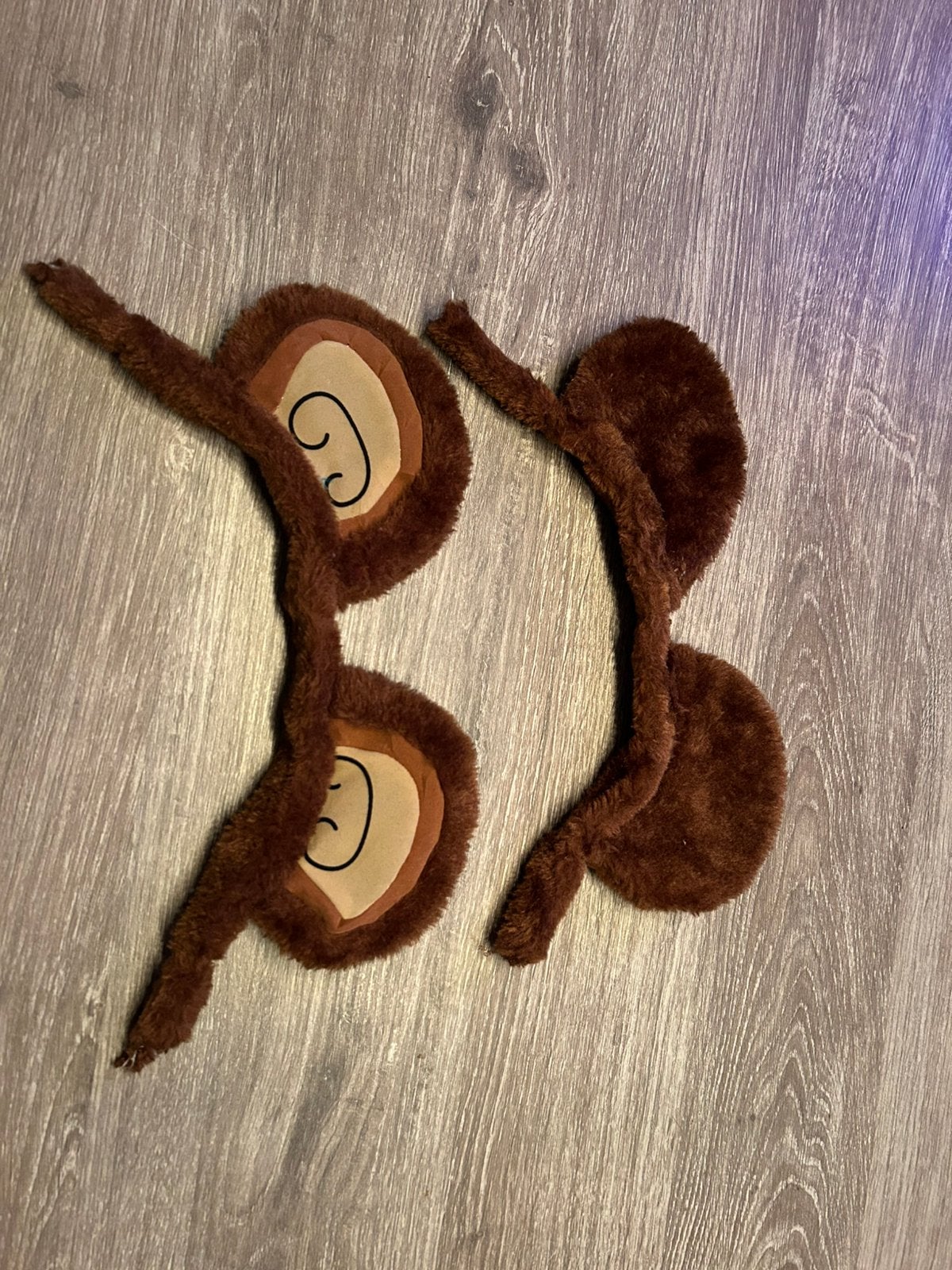 4x fleece dieren apen of aap oren / pluche / zonder haarband, Ophalen of Verzenden, Carnaval