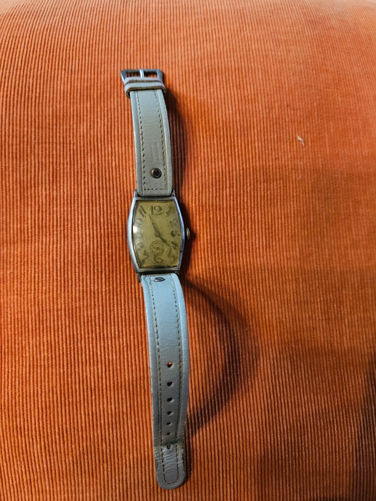 Vintage Ingraham Wrist-Fit Polshorloge Tonneau Jaren '30-'40, Overige merken, Overige materialen, Met bandje, Polshorloge