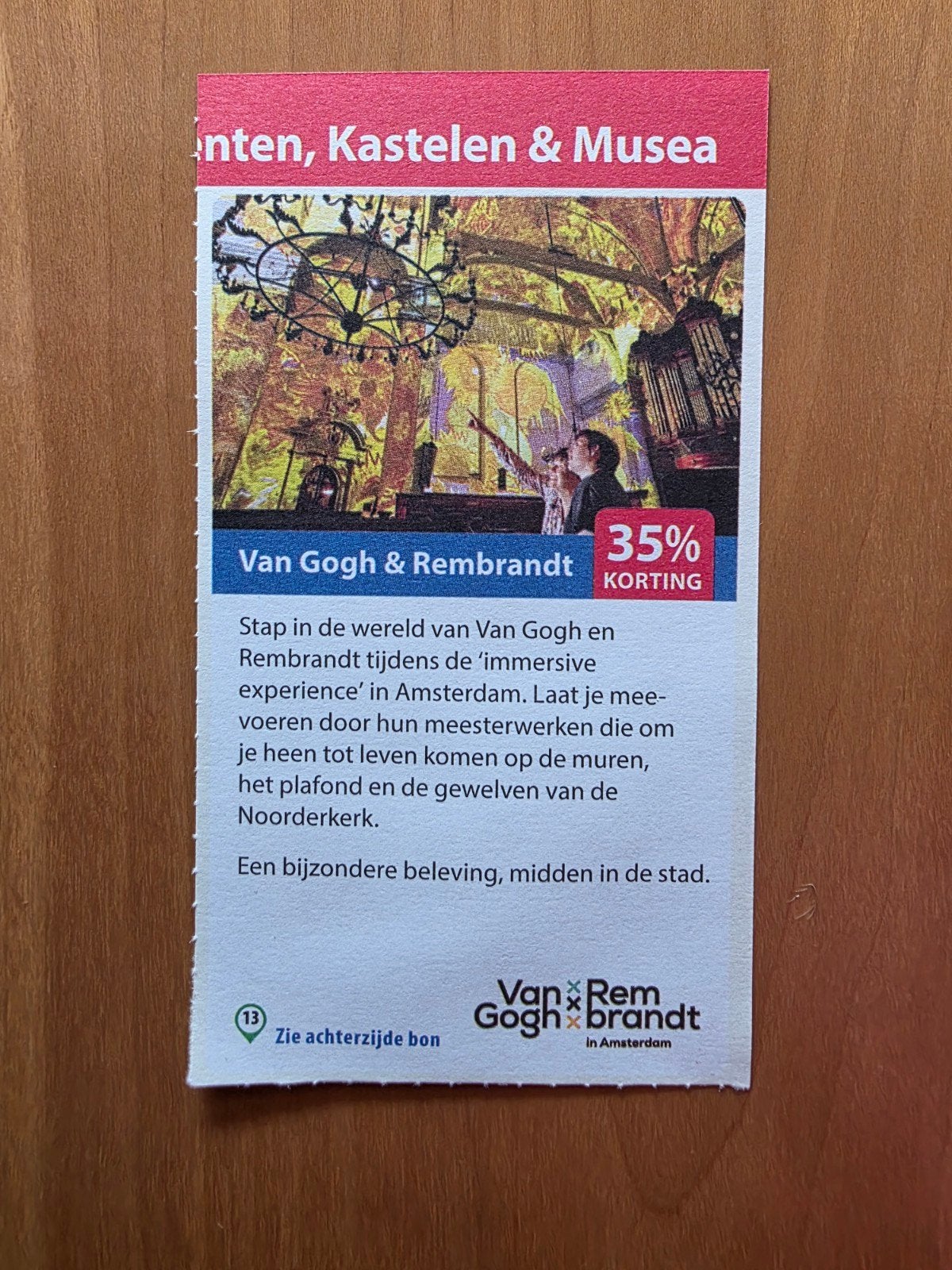 Van Gogh & Rembrandt 35% korting maximaal 4 personen, Tickets en Kaartjes, Drie personen of meer, Kortingskaart