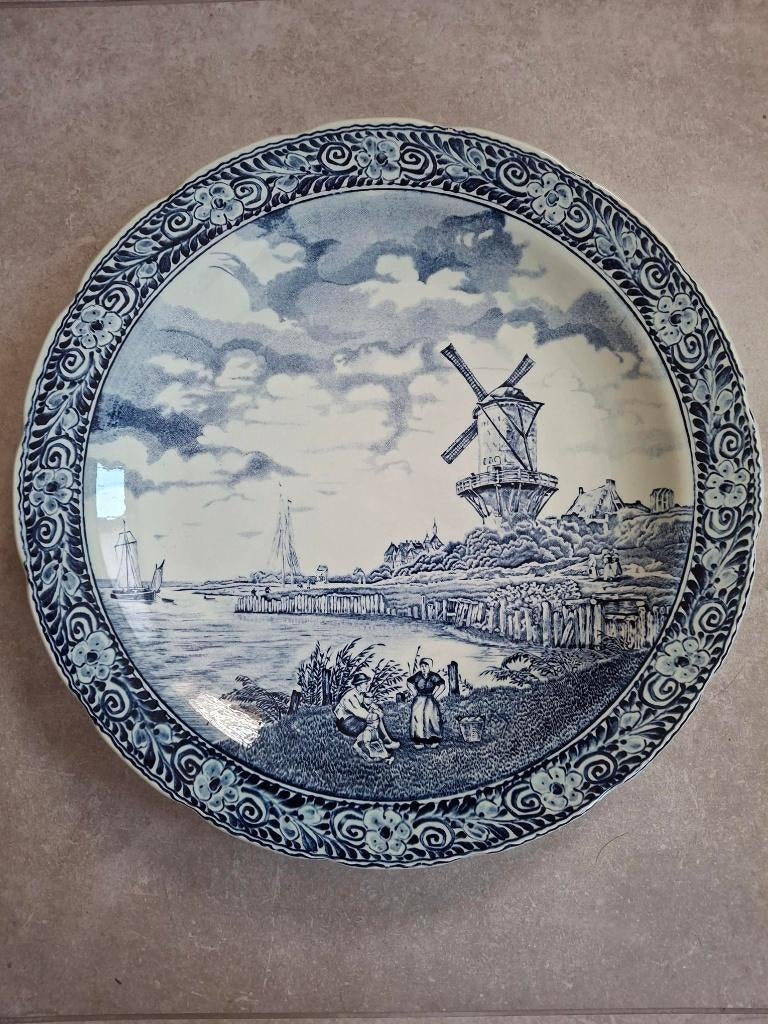 Delftsblauw wandbord 40 cm, Antiek en Kunst, Ophalen of Verzenden