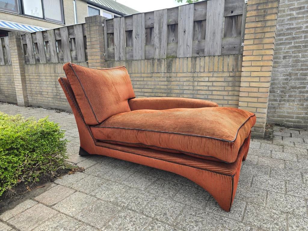 Bart van Bekhoven chaise longue,ribstof ,artistiek design, Ophalen, Eenpersoons, Minder dan 150 cm, Industrieel,koopje,bart van bekhoven,