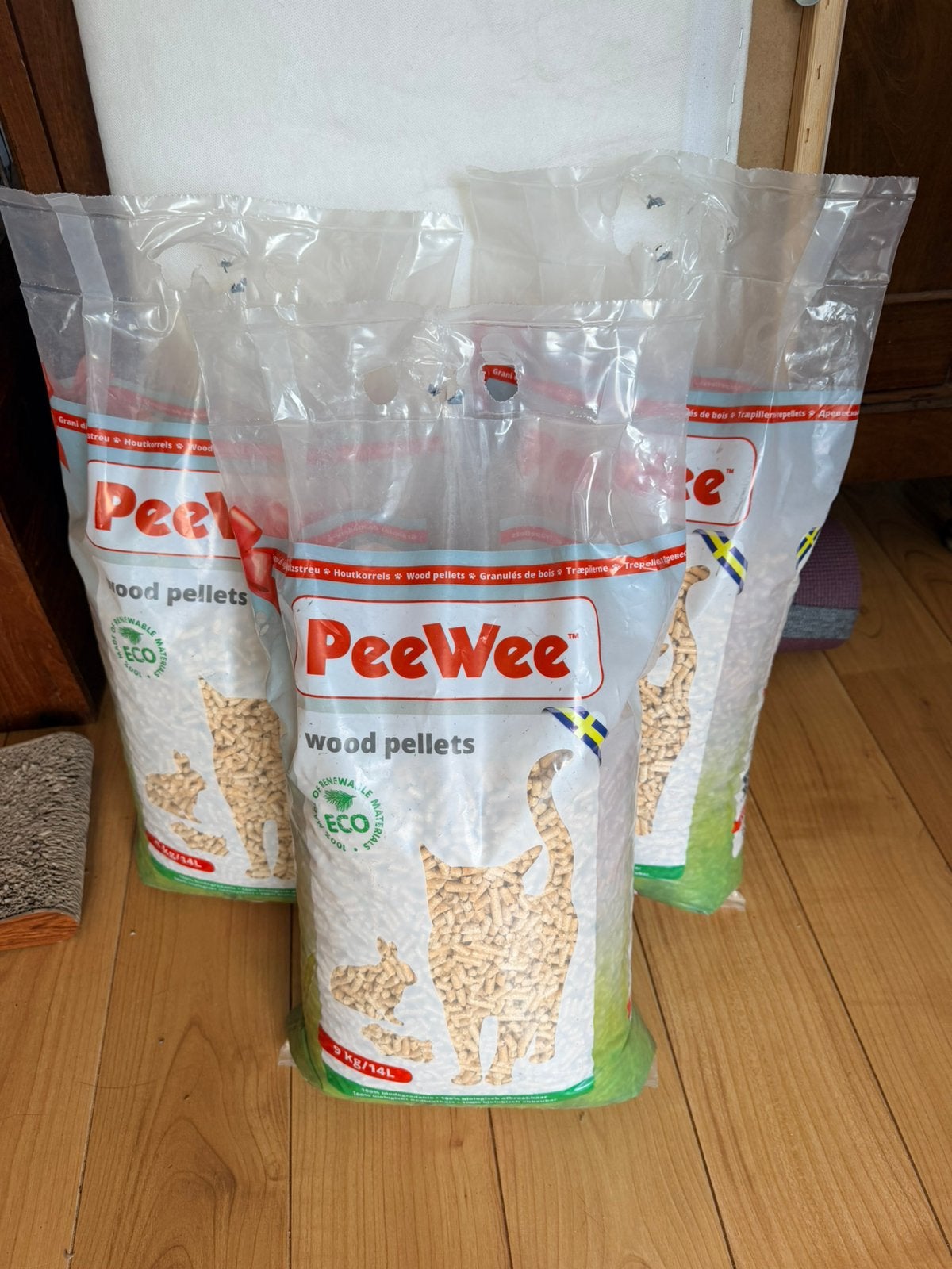 3 ongeopende zakken PeeWee korrels 9kg pst, Ophalen, Nieuw
