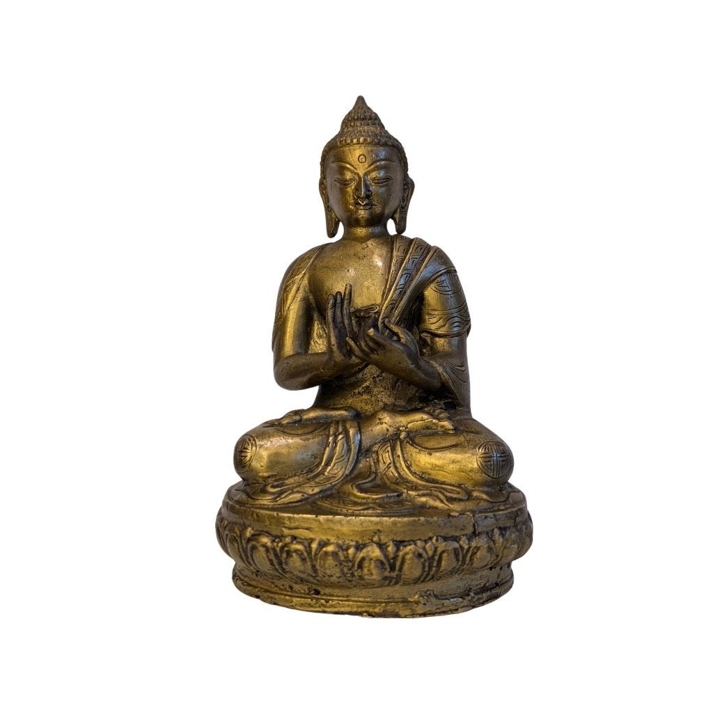 Antique Sino-Tibetan Bronze Buddha –Dharmachakra Mudra – 123