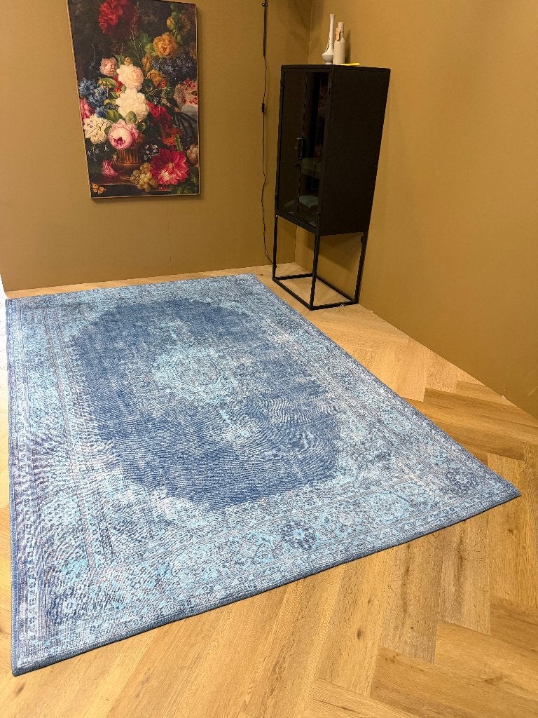 Brinker Vintage Blue Vloerkleed  200 x 300cm, Beige, Vintage, Ophalen of Verzenden, 200 cm of meer