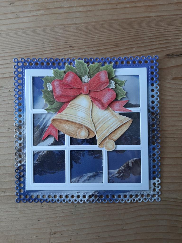 Stans kaart opleg met 3d plaatje kerstklokken, Ophalen of Verzenden, Nieuw, Overige thema's