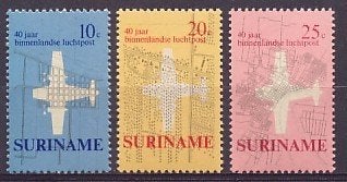 Suriname NVPH nr 540/2 postfris Vliegtuigen 1970, Postzegels en Munten, Ophalen of Verzenden, Postfris
