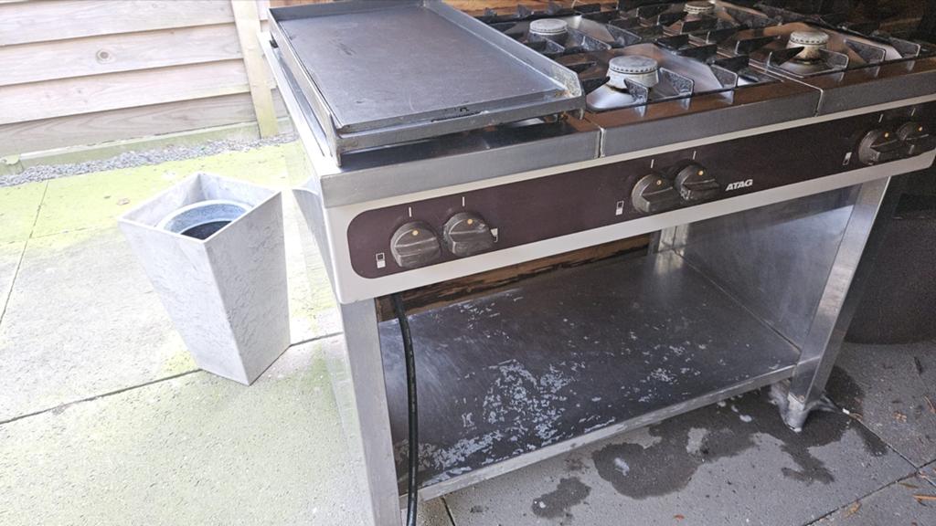 Professioneel ATAG gasfornuis met bakplaat - Gebruikt, Gebruikt, 60 cm of meer, Grill, Gas