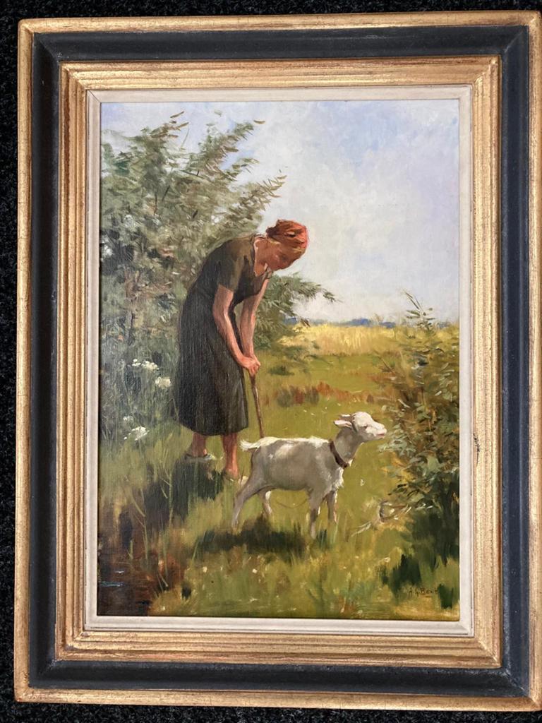 Vrouw met geitje, Ophalen of Verzenden