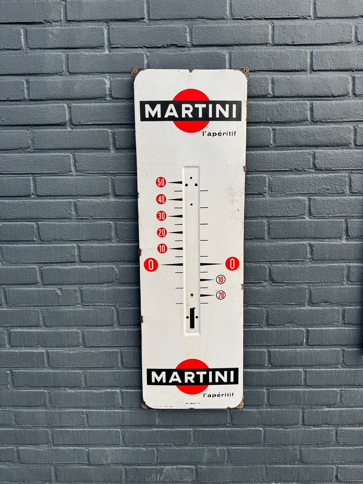 Vintage Martini Thermometer - Emaille Reclamebord, Ophalen of Verzenden