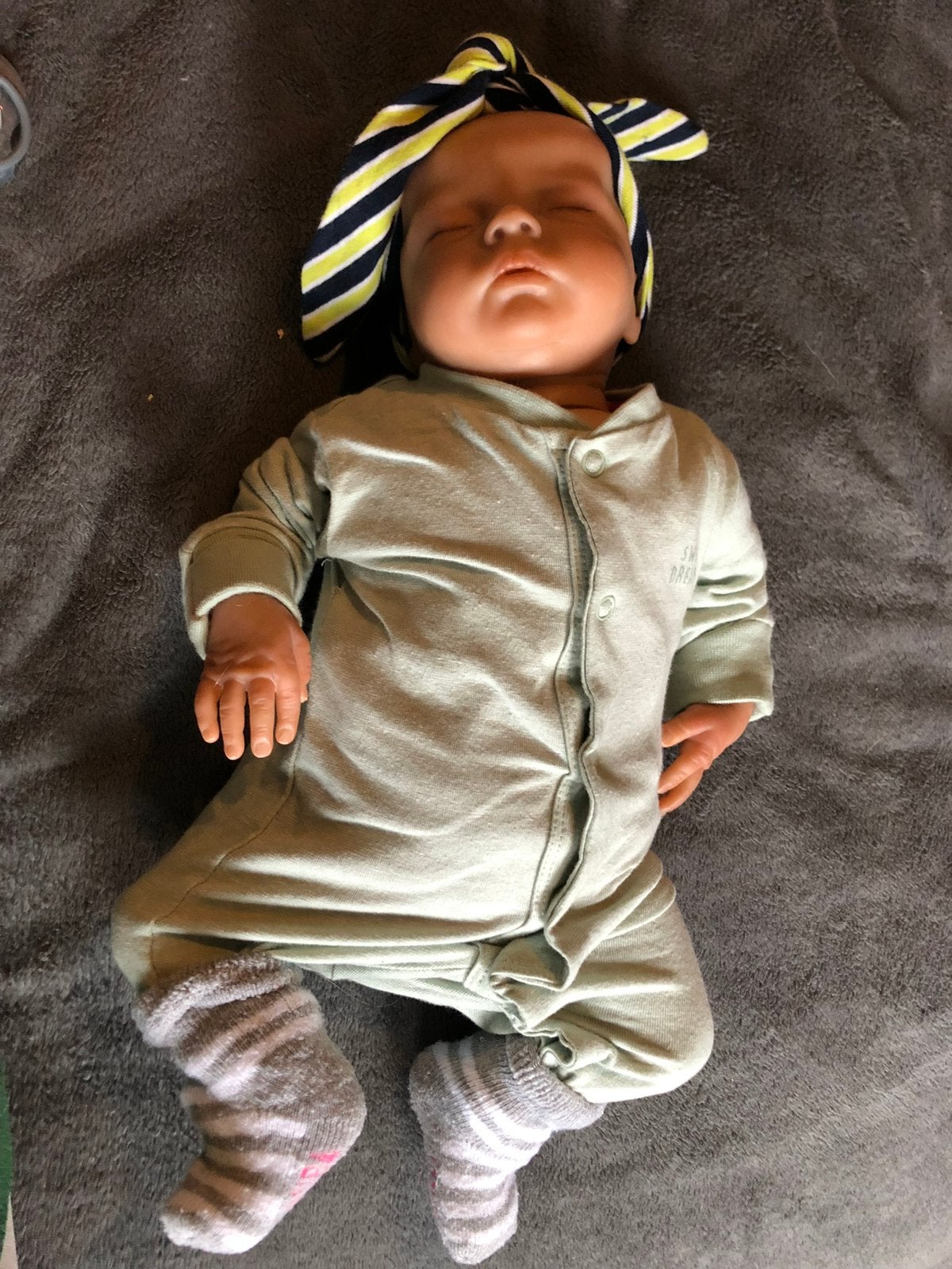 Reborn met echte haartjes, Verzamelen, Ophalen of Verzenden, Zo goed als nieuw, Pop