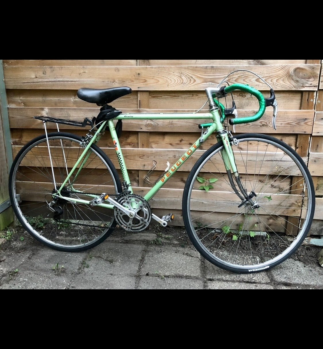 Vintage Peugeot racefiets - Groen - Opknapper, 28 inch, Gebruikt, 53 tot 57 cm, Ophalen
