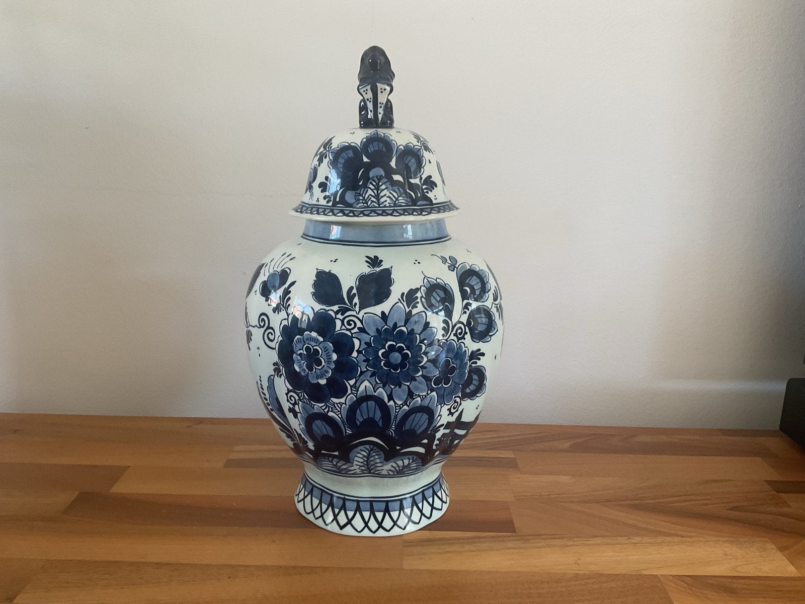 Prachtige Royal Goedewaagen Delfts blauw dekselvaas, Ophalen of Verzenden