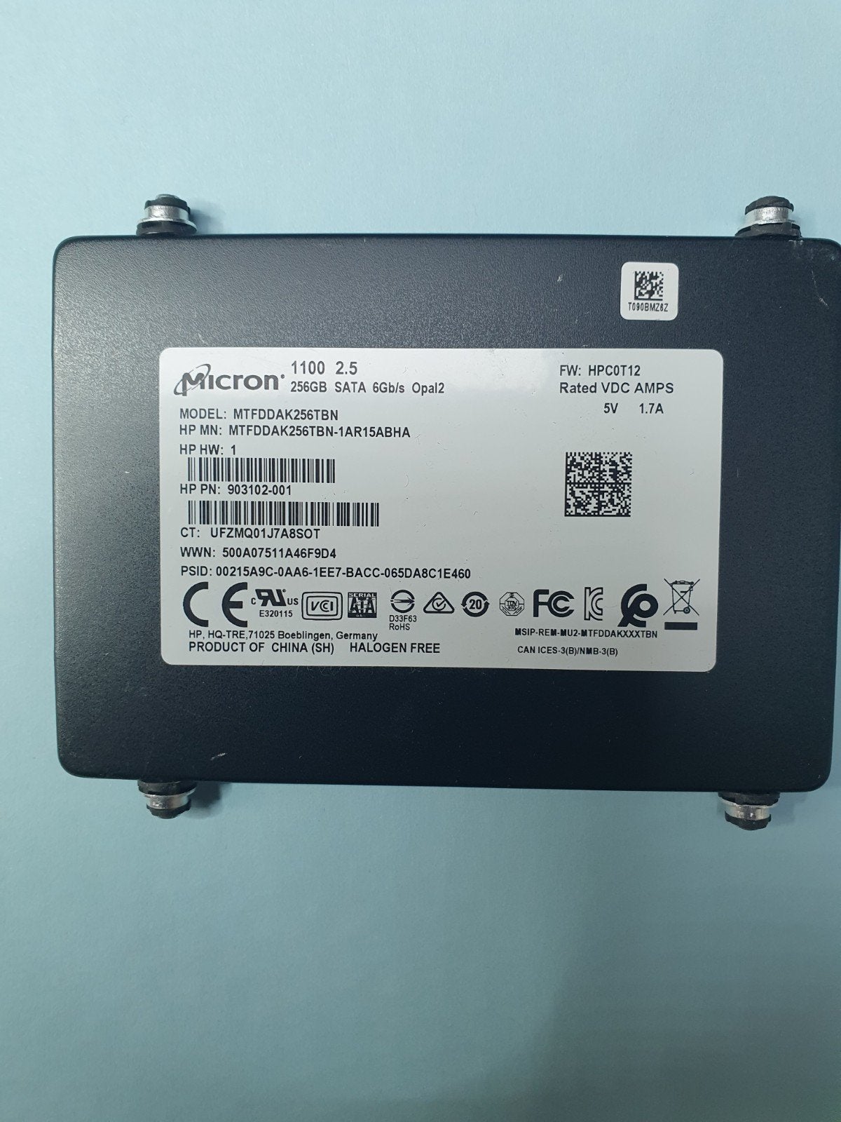 Micron 1100 256GB SATA SSD 2.5 inch voor HP, Computers en Software, Intern, Gebruikt, 256GB, Server
