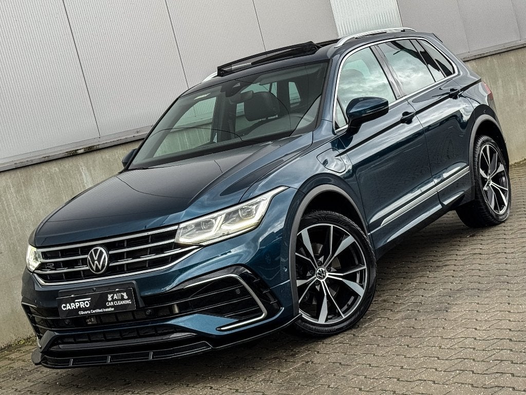Volkswagen Tiguan 1.4 TSI eHybrid R-Line+ PANO 360 MEMORY IQ, Auto's, Voorwielaandrijving, Zwart, Blauw, Leder