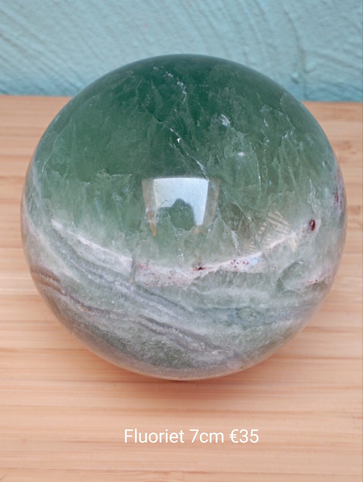 Groene fluoriet bol 7cm, Ophalen of Verzenden, Mineraal