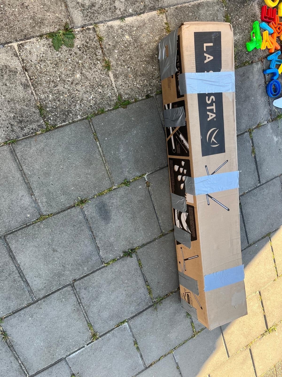 La Siësta hangmat frame kingsize cool grey met beige hangmat, Ophalen, Gebruikt, Meerpersoons, Met standaard