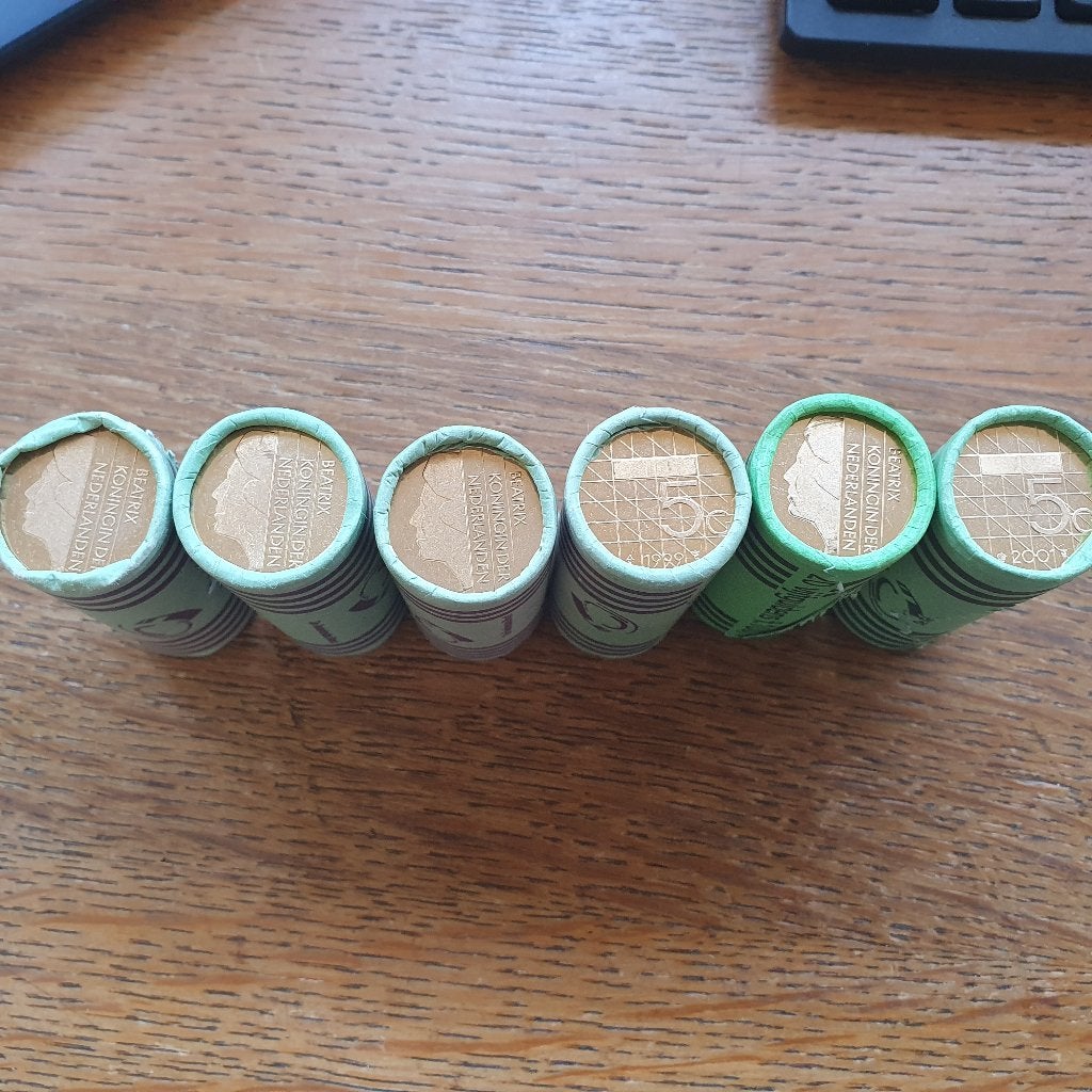 diverse muntrollen 5 gulden 1996 t/m 2001, Ophalen of Verzenden, Koningin Beatrix, 5 gulden, Setje