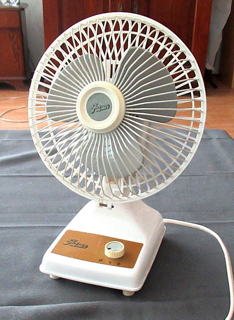 Vintage Patron tafelventilator met twee snelheid uit de '90., Witgoed en Apparatuur, Ventilatoren, Tafelventilator, Ophalen of Verzenden
