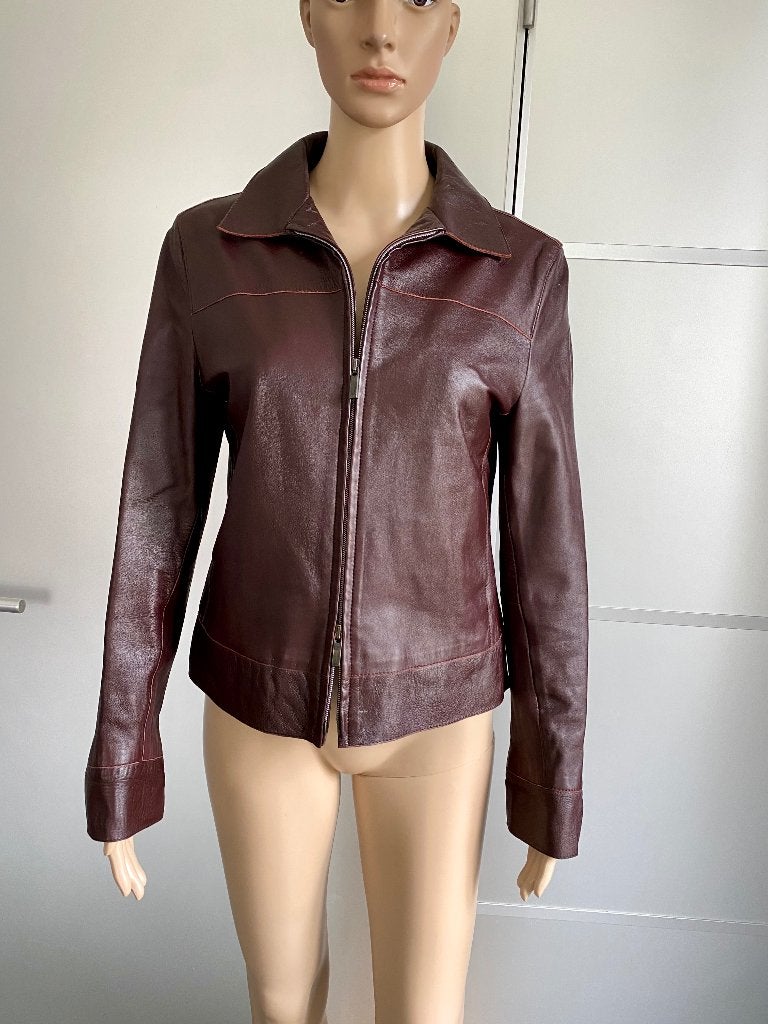 K397 Arma mt. 38=M echt-leren jasje blazer jack jas d-rood, Ophalen of Verzenden, Zo goed als nieuw, Jasje, Rood