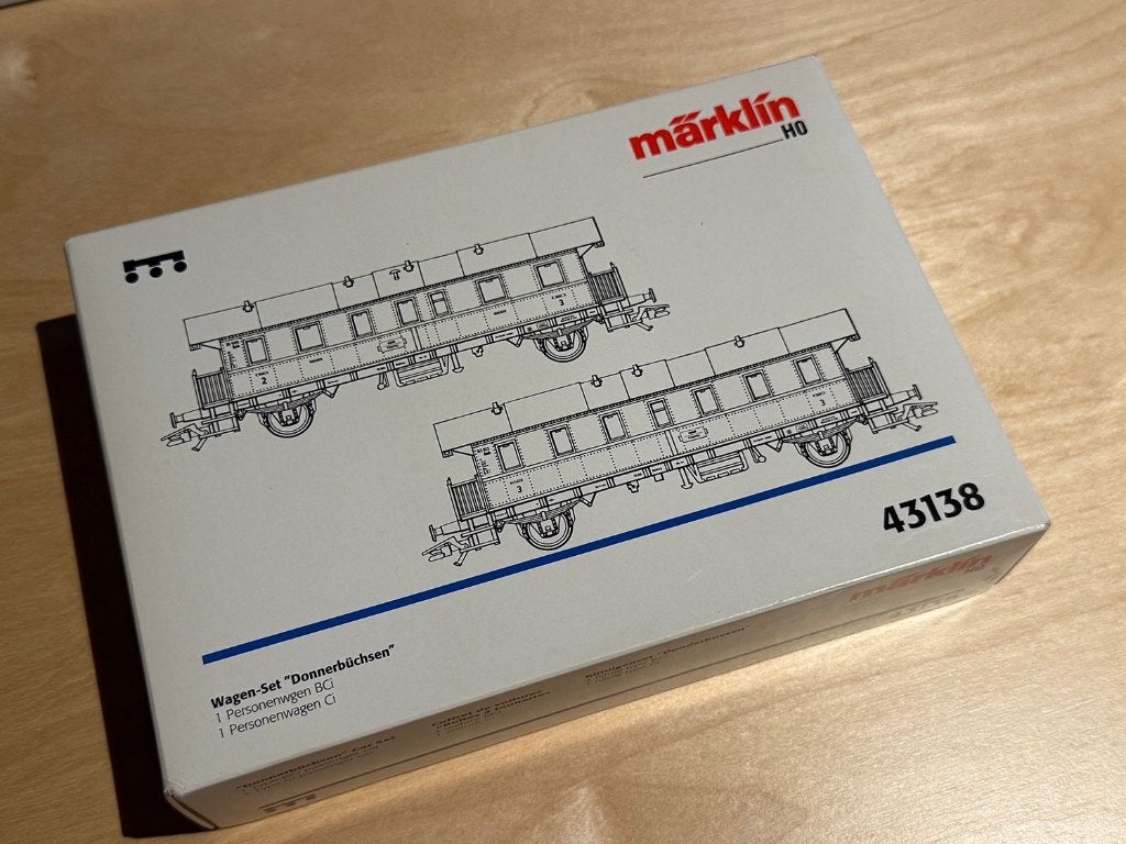 Märklin 43138 - 43139 H0 Sets van twee donderbussen (DB), Wisselstroom, Ophalen of Verzenden, Märklin, Nieuw