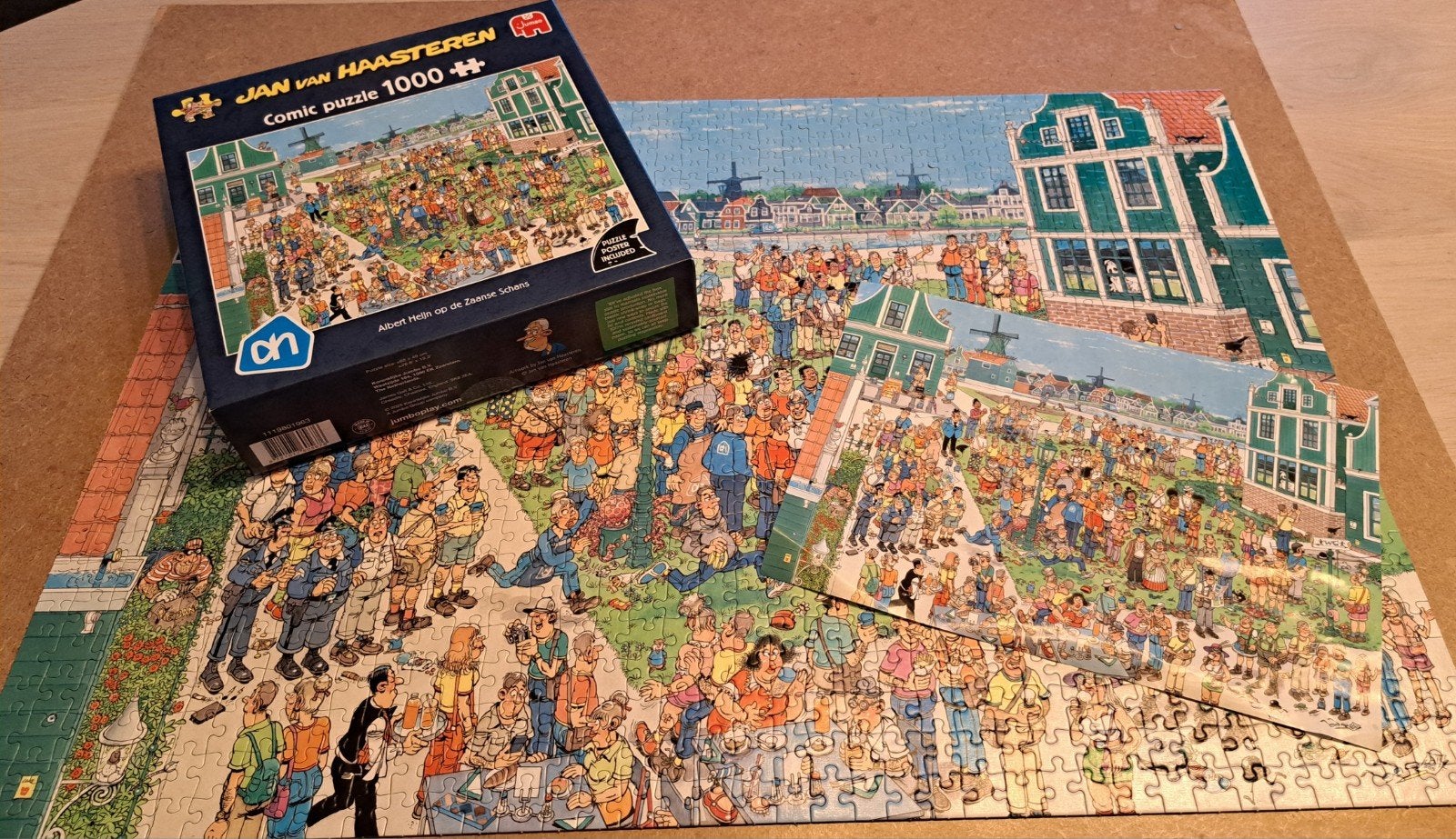 Jan van Haasteren Albert Heijn Zaanse Schans 1000 stukjes, Ophalen of Verzenden, 500 t/m 1500 stukjes, Zo goed als nieuw, Legpuzzel