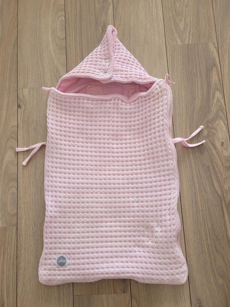 Jollein voetenzak trappelzak licht roze, Autogordel, Ophalen of Verzenden, Zo goed als nieuw, 0 t/m 13 kg