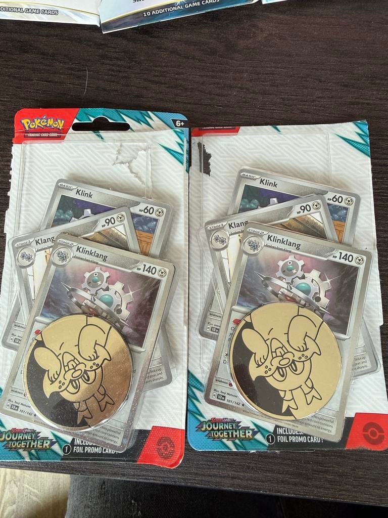 2x Pokémon Journey Together Promokaartjes Klinklang, Hobby en Vrije tijd, Verzamelkaartspellen | Pokémon, Gebruikt, Meerdere kaarten