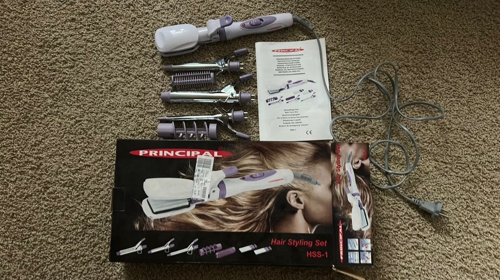 Principal hair styling set krul wafel stijltang als ~nieuw~, Verzenden, Zo goed als nieuw, Krultang of Stijltang