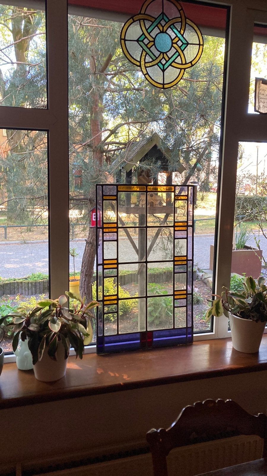 Art deco glas in lood raam geheel gaaf, Ophalen of Verzenden