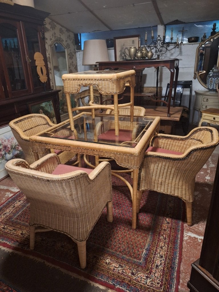 Mooi Rotan set ( 6 stuks) voor binnen of buiten, Ophalen, Zo goed als nieuw
